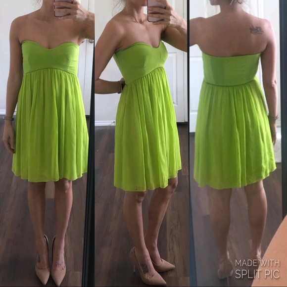 lime green strapless dress
